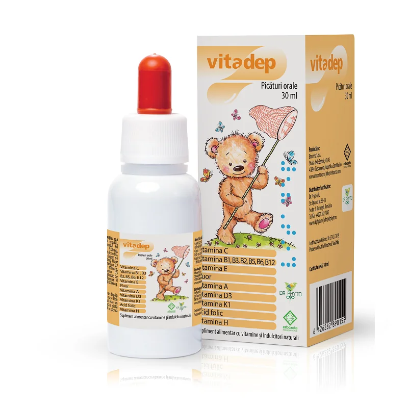 Picaturi Orale Cu Vitamine Pentru Copii Vitadep, 30 ml, Dr. Phyto