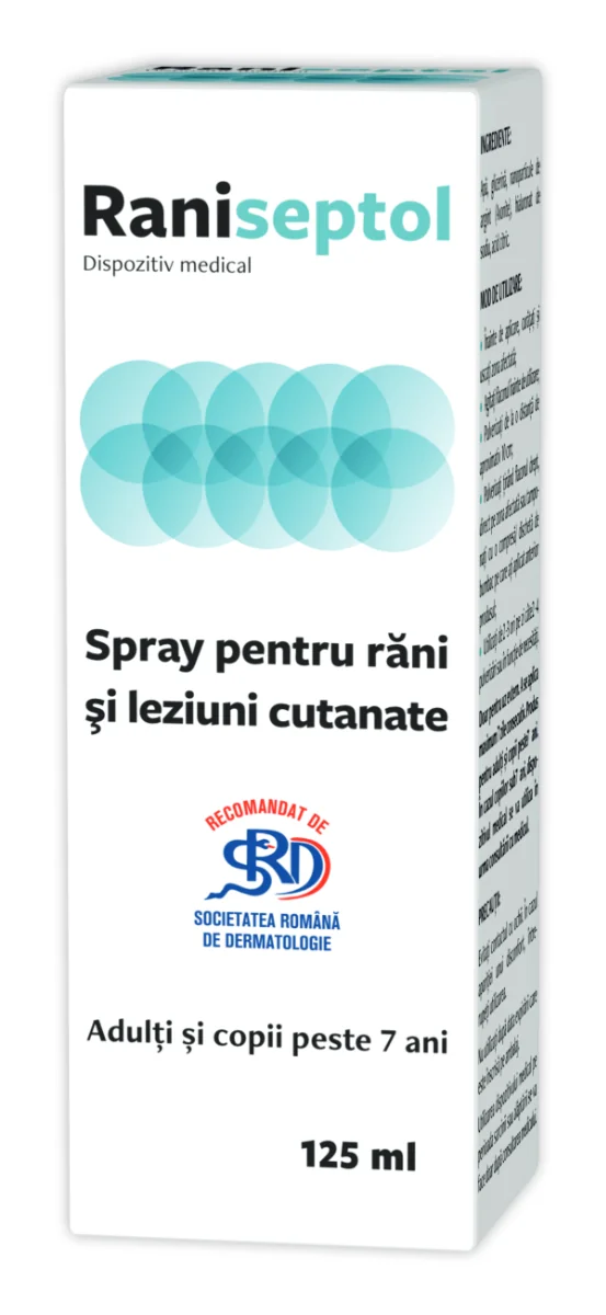Spray Pentru Rani Si Leziuni Cutanate Raniseptol, 125ML, Zdrovit