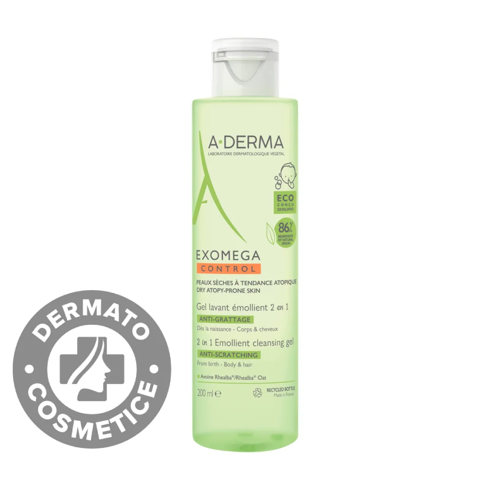 Gel Spumant 2 In 1 Exomega Control, 200ml, A-Derma