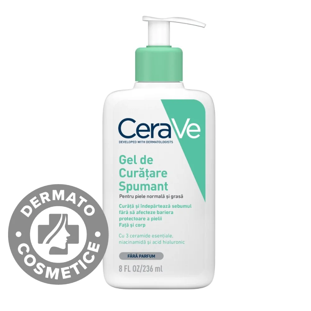 Gel De Curatare Spumant Piele Normala-Grasa, 236ml, CeraVe