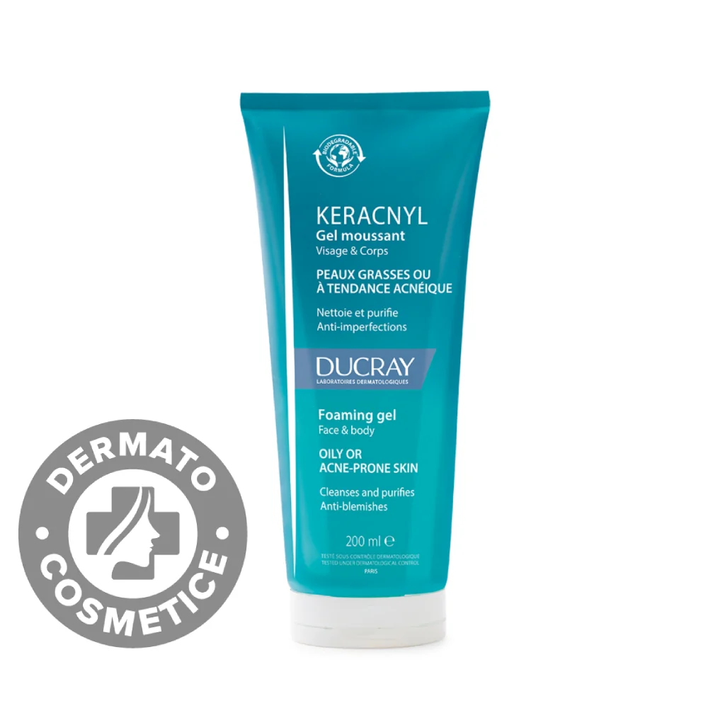 Gel Spumant Pentru Pielea Cu Tendinta Acneica Keracnyl, 200ml, Ducray