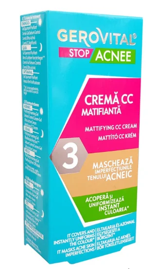 Crema CC Matifianta Stop Acnee, 30ml, Gerovital