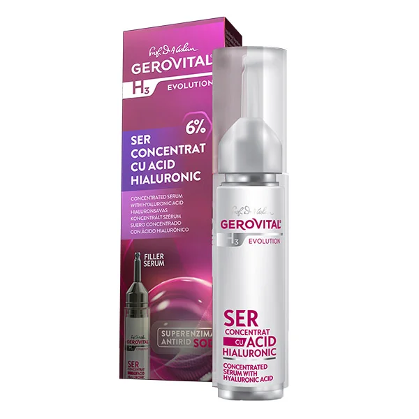 Ser Concentrat Cu Acid Hialuronic H3 Evolution, 10ml, Gerovital