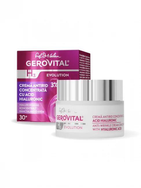Crema Antirid Cu Acid Hialuronic Concentrat H3 Evolution +30, 50ml, Gerovital