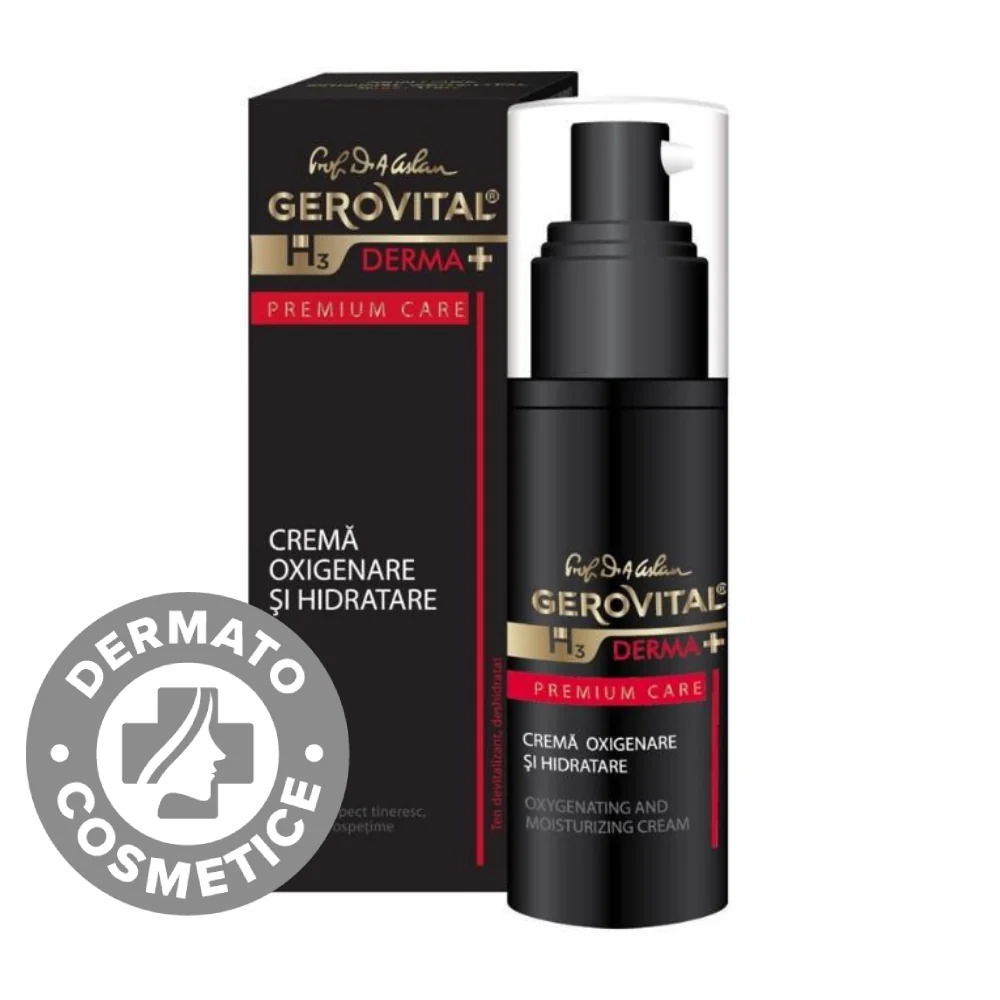 Crema Oxigenare Si Hidratare H3 Derma+ Premium Care, 30ml, Gerovital