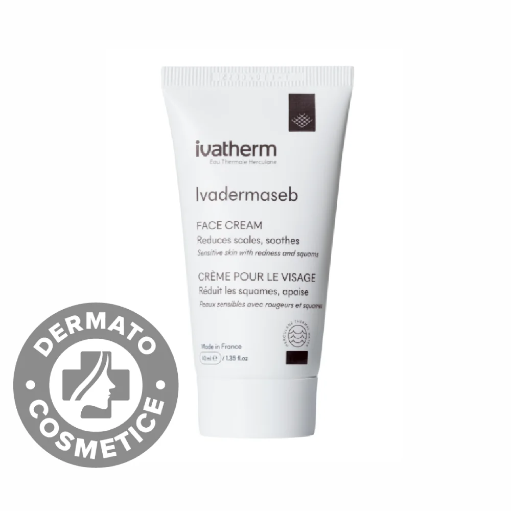 Crema Pentru Piele Sensibila Antiroseata Si Scuame Ivadermaseb, 40ml, Ivatherm