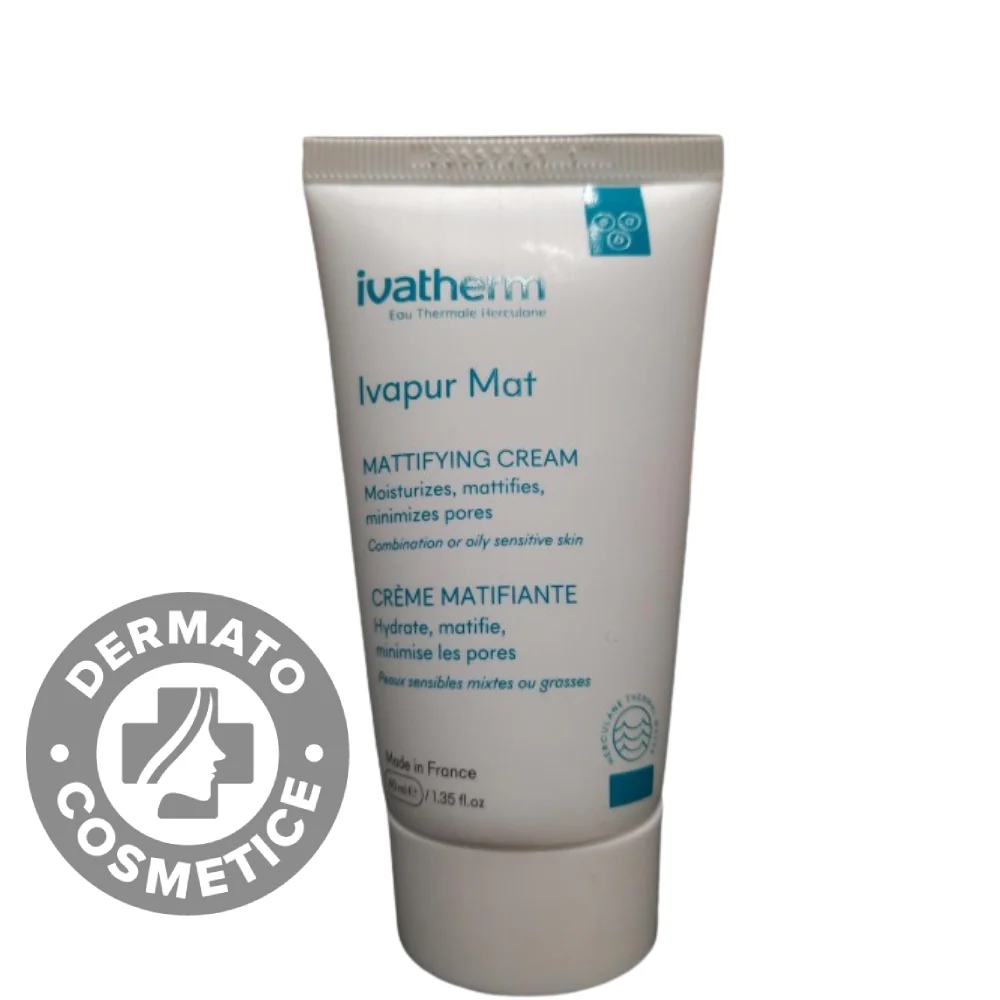 Crema Matifianta Pentru Piele Grasa Si Mixta Ivapur Mat, 40ml, Ivatherm