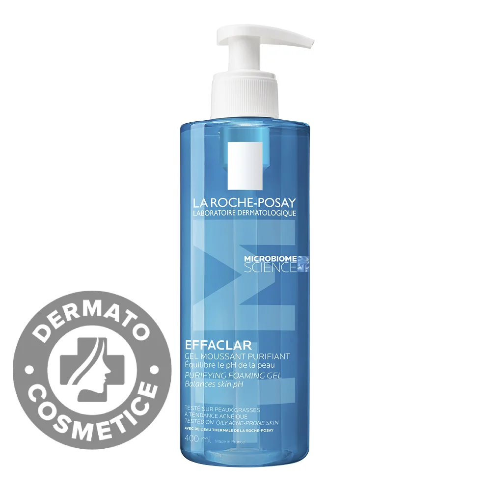 Gel Spumant De Curatare Purifiant Pentru Ten Gras Cu Tendinta Acneica Effaclar +M, 400ml, La Roche-Posay