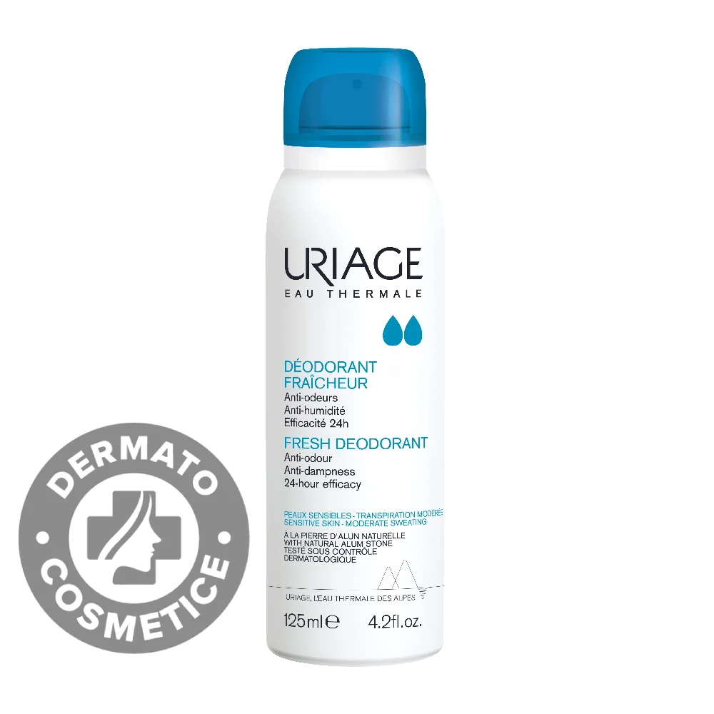 Deodorant Spray Cu Piatra De Alaun Pentru Piele Sensibila, 125 ML, Uriage