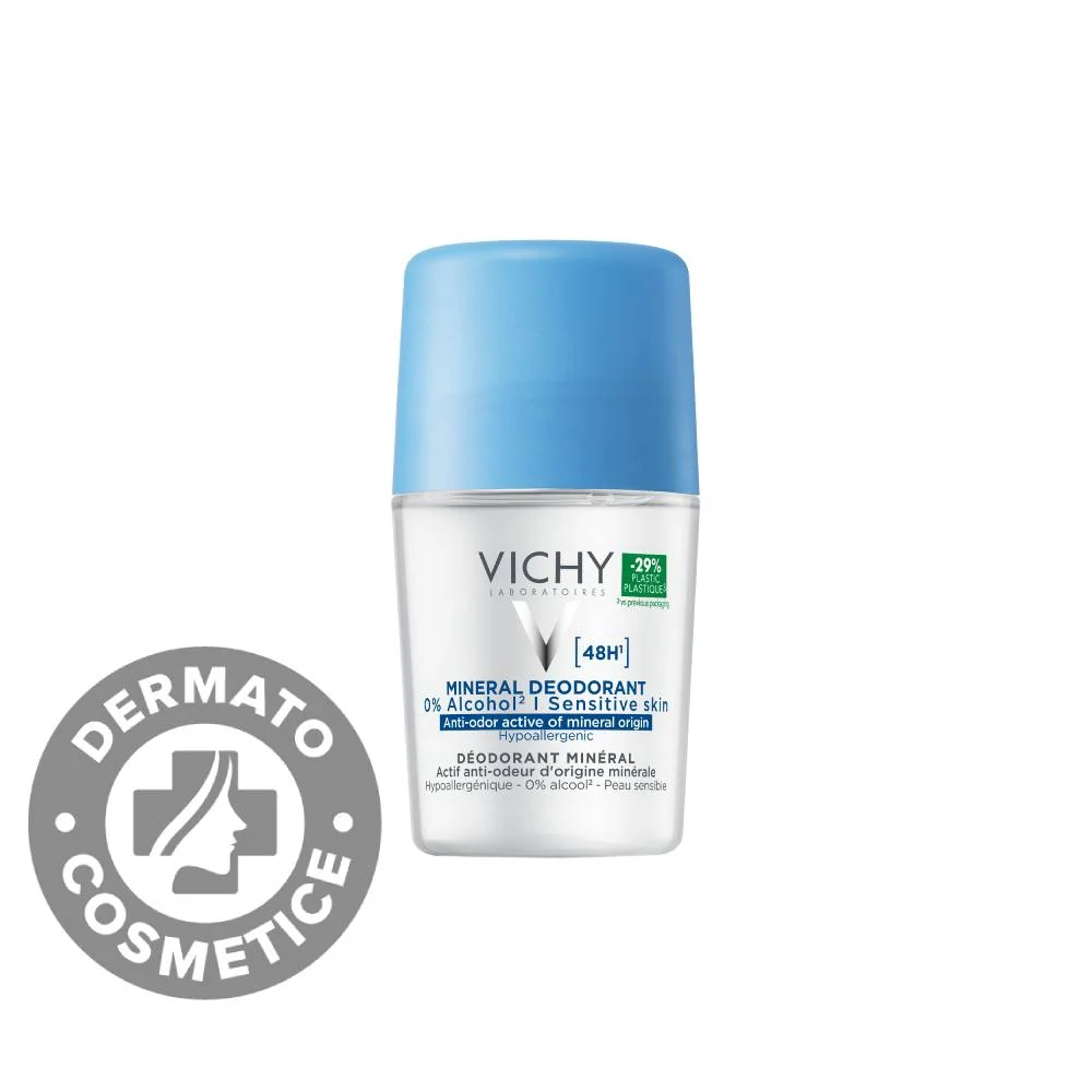 Deodorant Roll-On Mineral Fara Saruri De Aluminiu 48H, 50ML, Vichy