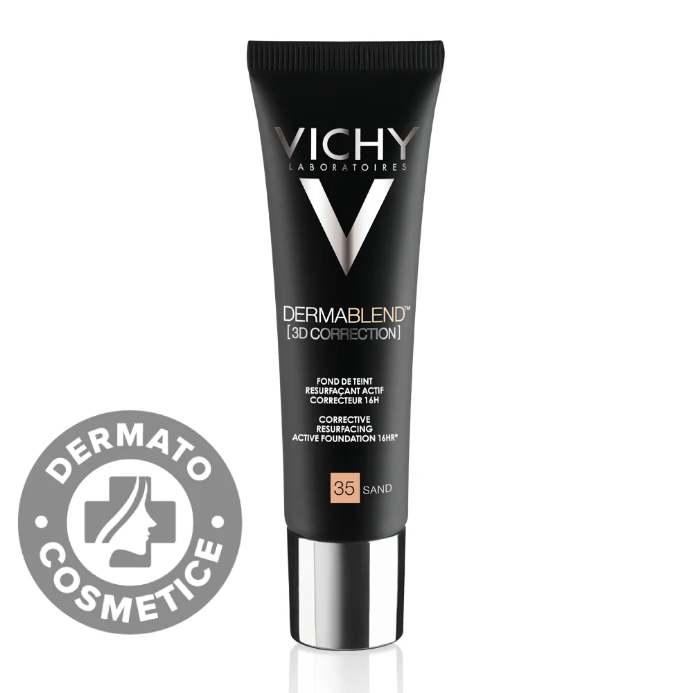 Fond De Ten Corector Ten Gras Cu Tendință Acneică Dermablend 3D 35 Sand, 30ml, Vichy