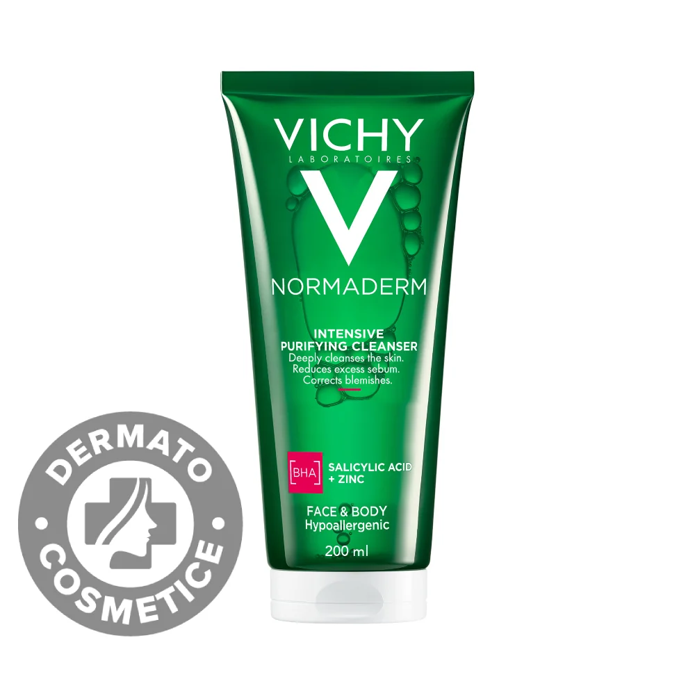 Gel De Curatare Purifiant Pentru Ten Gras Cu Tendinta Acneica Normaderm, 200ml, Vichy