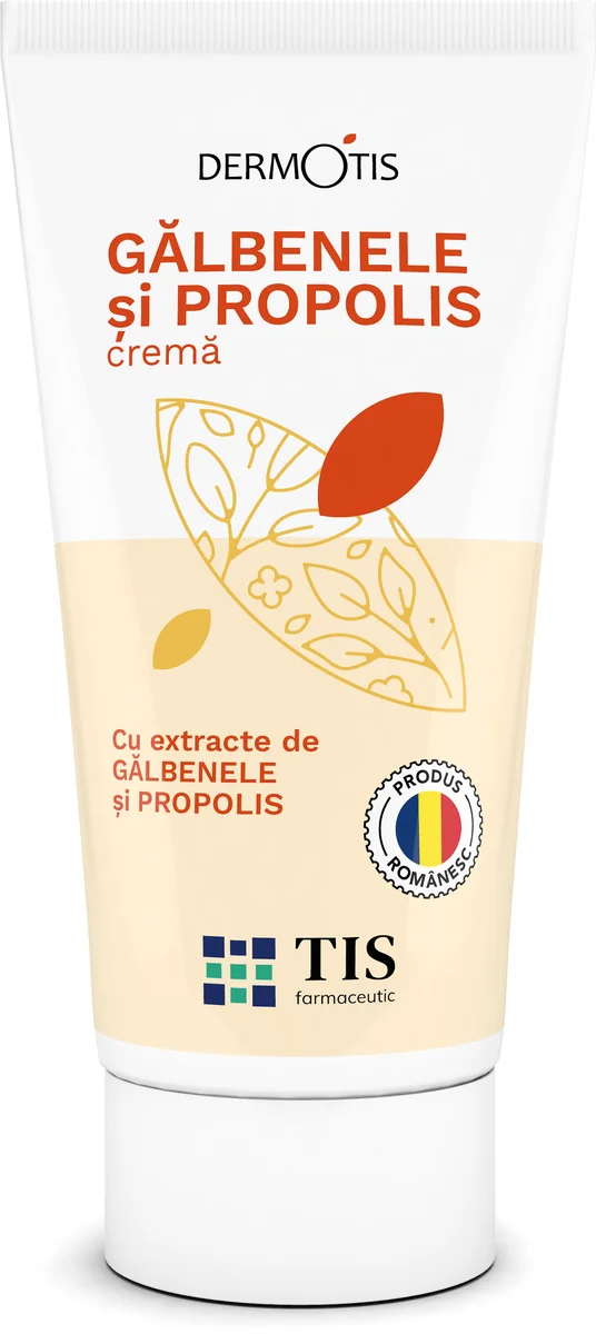 Cremă Cu Gălbenele Și Propolis Dermotis, 50 ml, Tis Farmaceutic