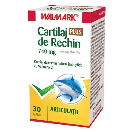 Cartilaj De Rechin Plus 740 mg Cu Vitamina C, 30 Capsule, Walmark
