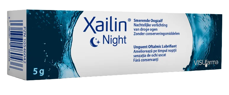 Unguent Oftalmic Lubrifiant Xailin Night, 5 g, Visufarma