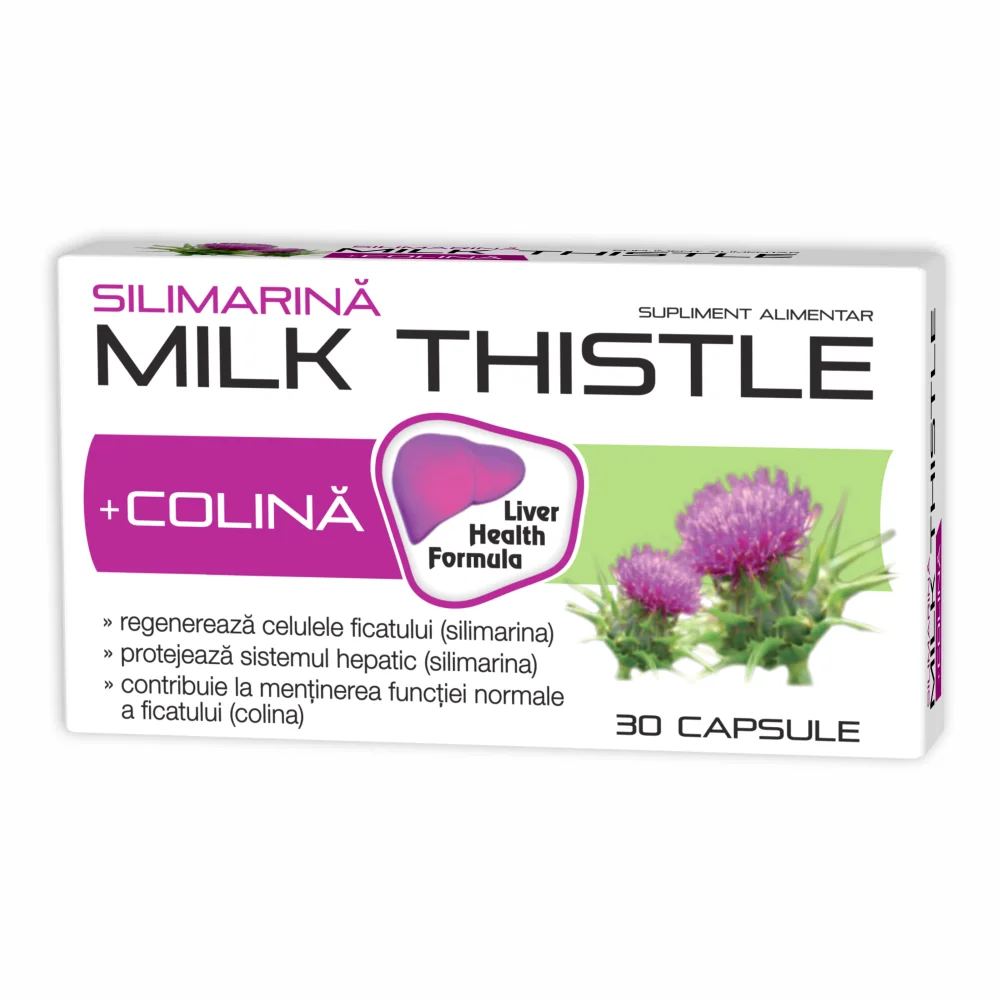 Silimarina Colina Milk Thistle, 30 Capsule, Zdrovit