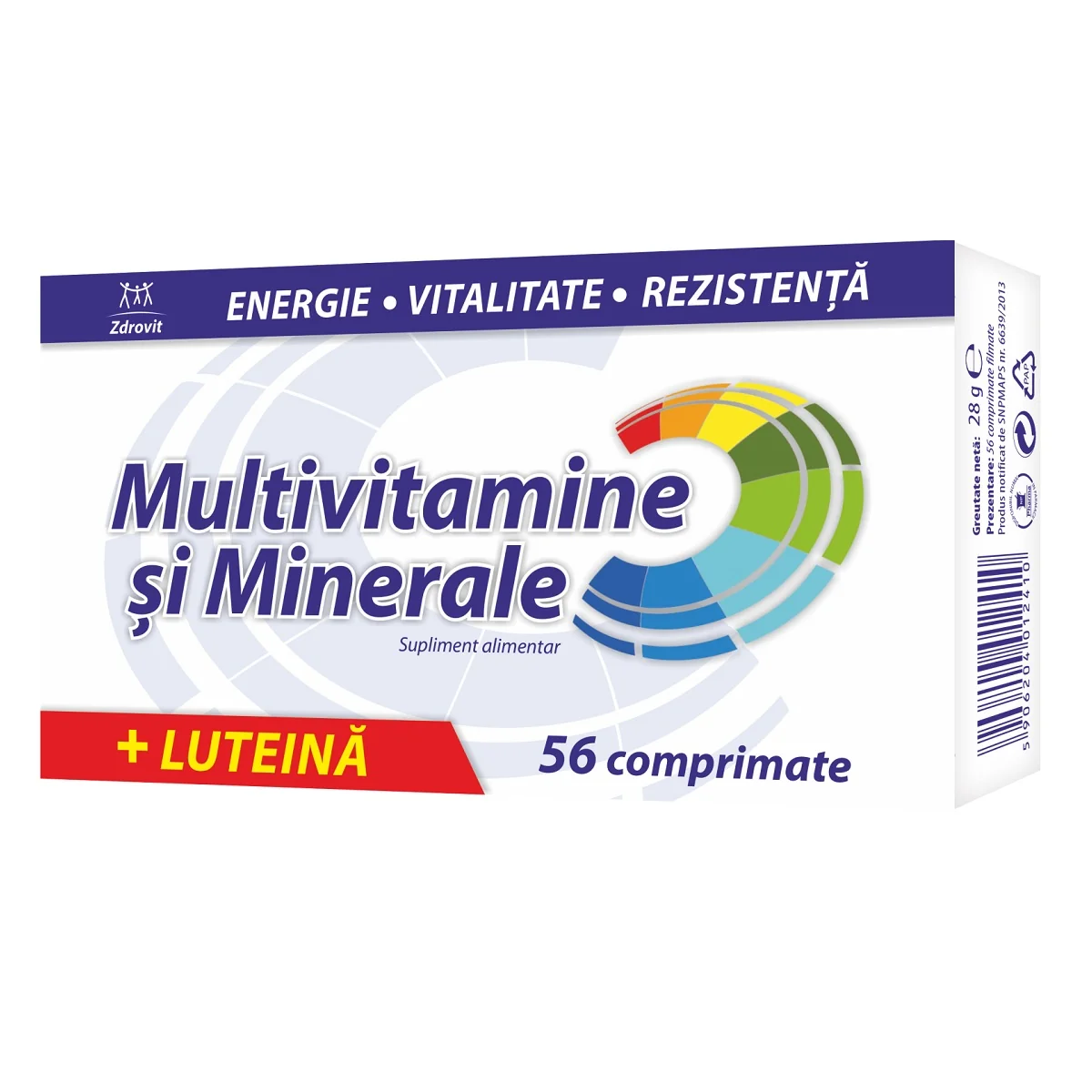 Multivitamine Si Minerale + Luteina, 56 Comprimate Zdrovit