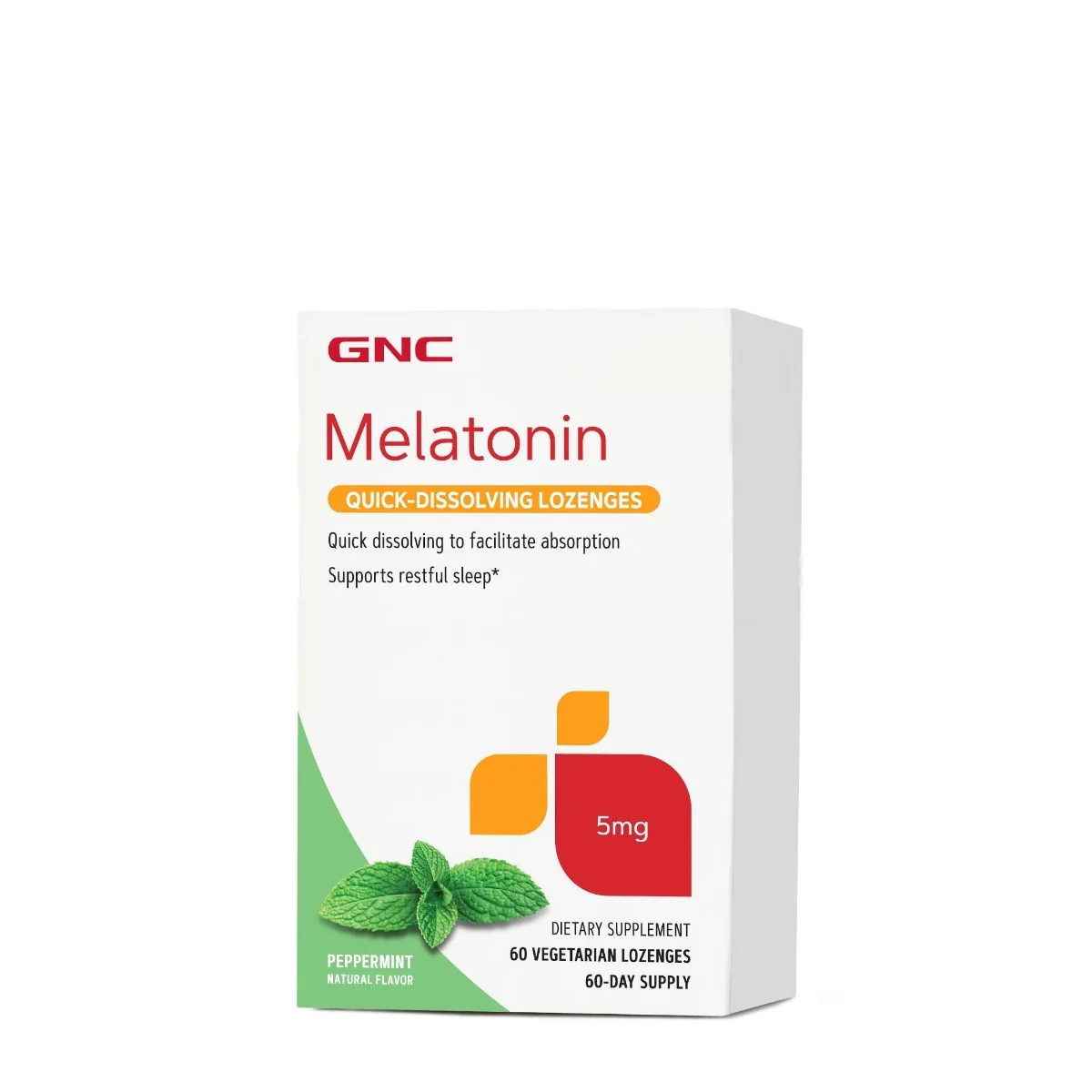 Melatonină Cu Aromă De Mentă 5 mg, 60 Tablete, GNC