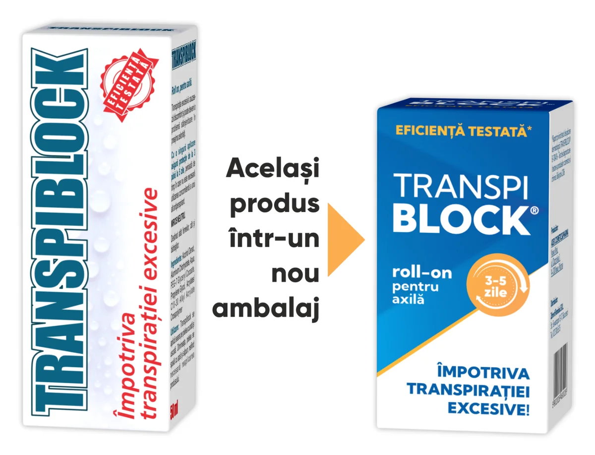 Roll-On Impotriva Transpiratiei Excesive, 50 Ml, Transpiblock