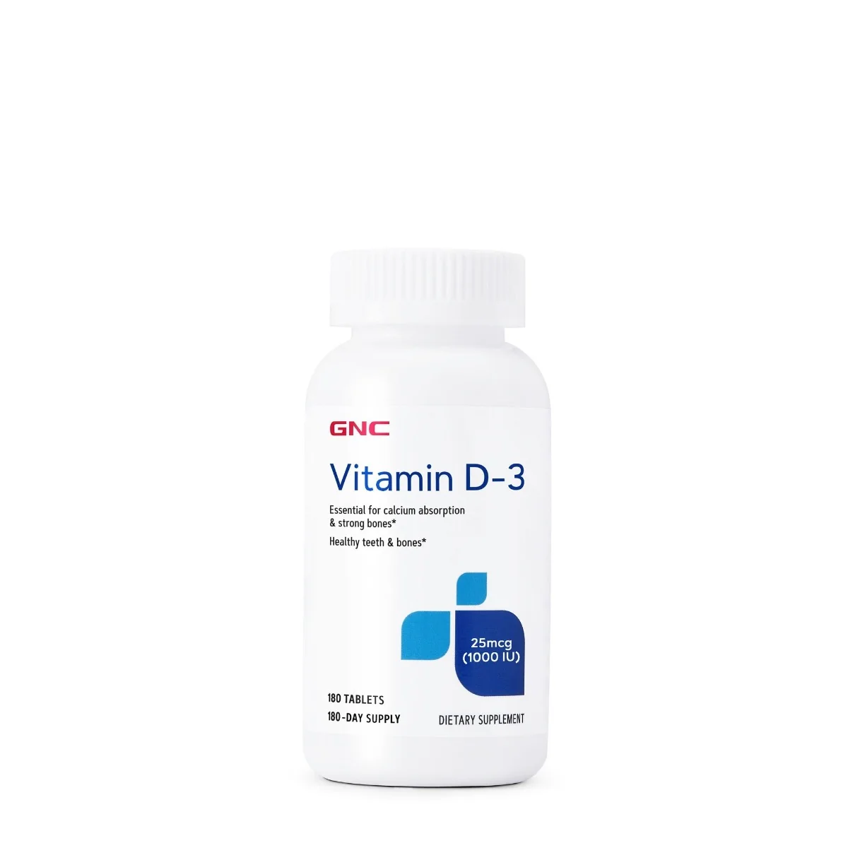 Vitamina D3 1000UI, 180 Tablete, GNC