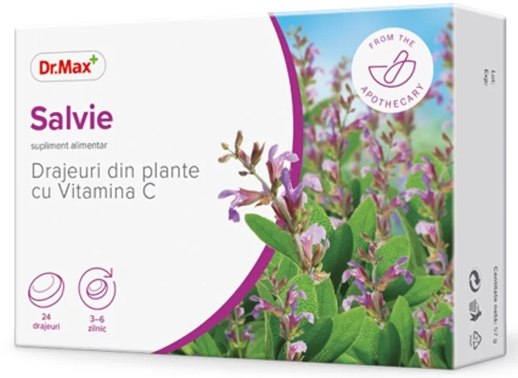 Dr. Max Drajeuri Din Plante Cu Salvie Si Vitamina C, 24 Drajeuri