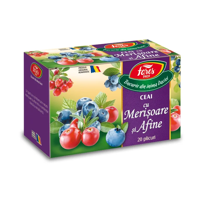 Ceai De Merisoare Si Afine, 20 De Plicuri, Fares