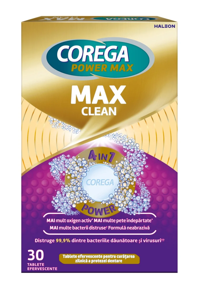 Tablete Efervescente Dubla Putere, 30 Tablete, Corega