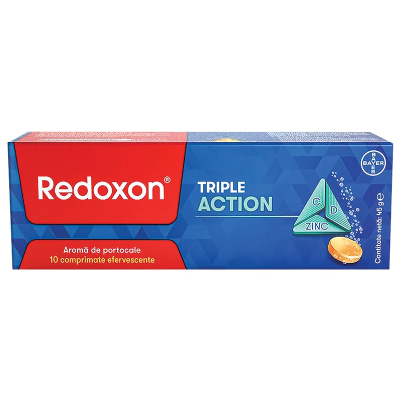 Redoxon Triple Action, 10 Comprimate Efervescente, Bayer