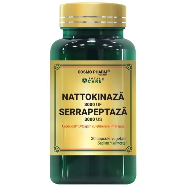 Nattokinaza Serrapeptaza, 30 Capsule, Cosmopharm