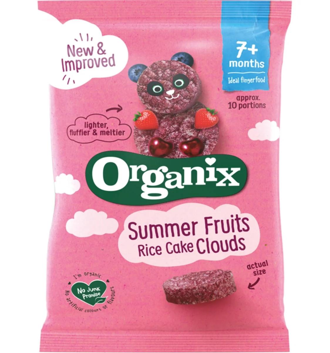 Rondele Din Orez Cu Zmeura Si Afine +7 Luni Bio, 50g, Organix