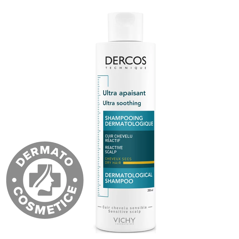 Sampon Ultra Calmant Pentru Par Uscat Ultra Soothing Dercos, 200ml, Vichy
