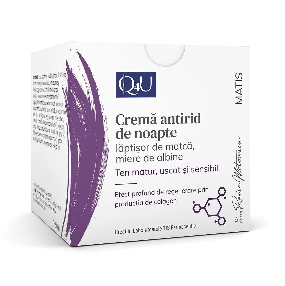Crema Antirid De Noapte Matis Q4U, 50ml, Tis Farmaceutic