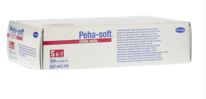 Manusi Nepudrate Din Nitril Peha-Soft, Marimea S, 100 Bucati, Hartmann