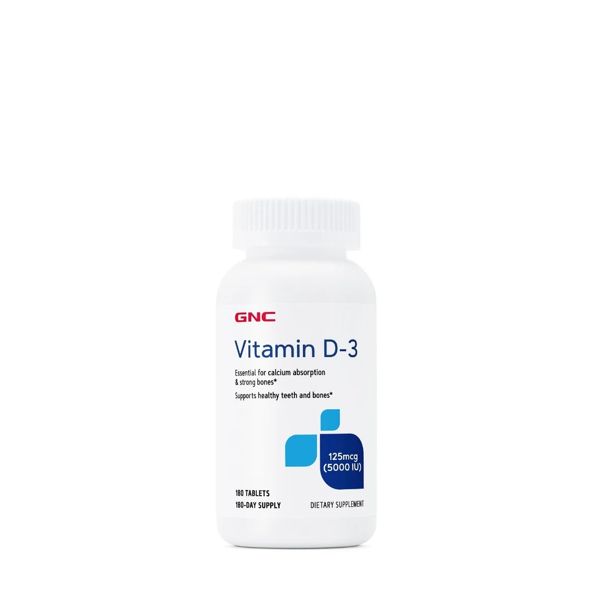 Vitamina D3 5000 UI, 180 Tablete, GNC