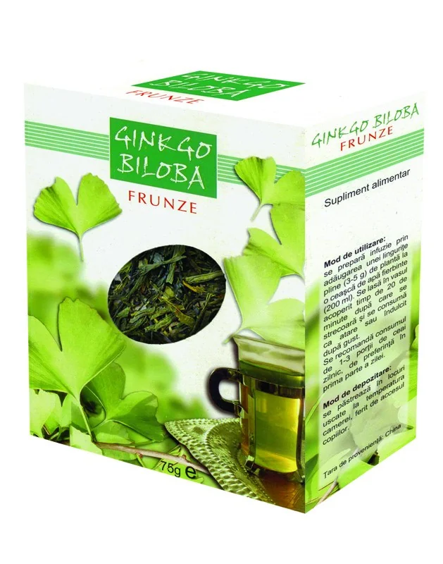 Ceai Ginkgo Biloba Frunze, 75g, Parapharm