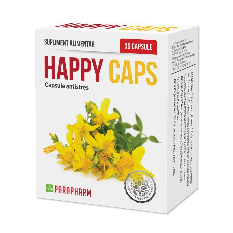 Happy Caps Antistres, 30 Capsule, Parapharm