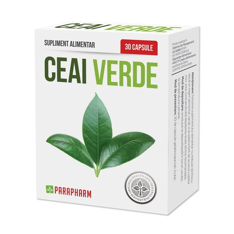 Ceai Verde, 30 Capsule, Parapharm