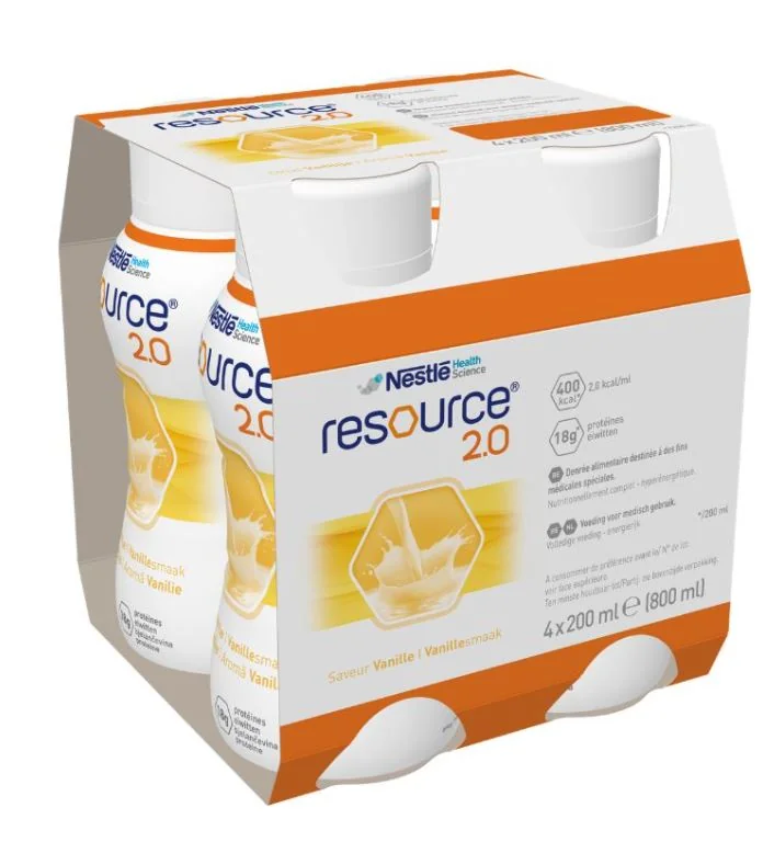 Resource 2.0 Cu Aroma De Vanilie, 4 x 200ml, Nestle