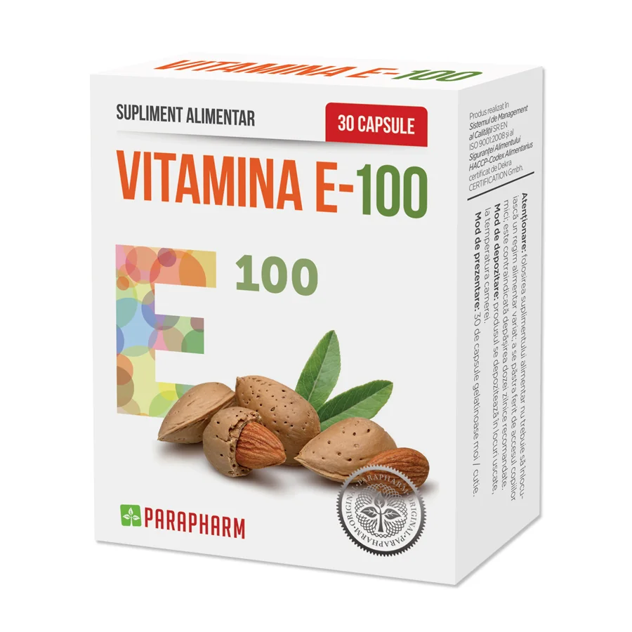 Vitamina E-100, 30 Capsule, Parapharm