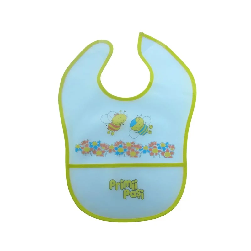 Baveta Transparenta Imprimata Cu Buzunar Si Velcro, Primii Pasi