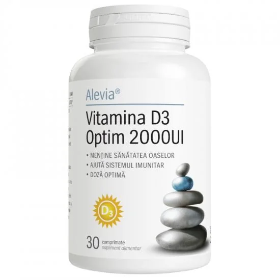 Vitamina D3 Optim 2000UI, 30 Comprimate, Alevia