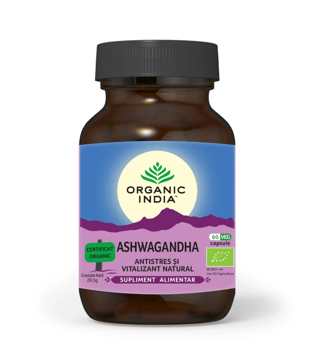Ashwagandha Antistres Natural, 60 Capsule, Organic India