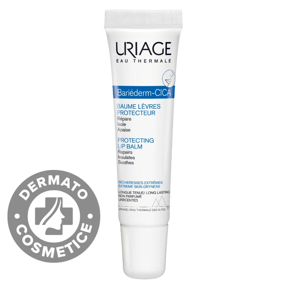 Balsam De Buze Reparator Bariederm Cica, 15ML, Uriage