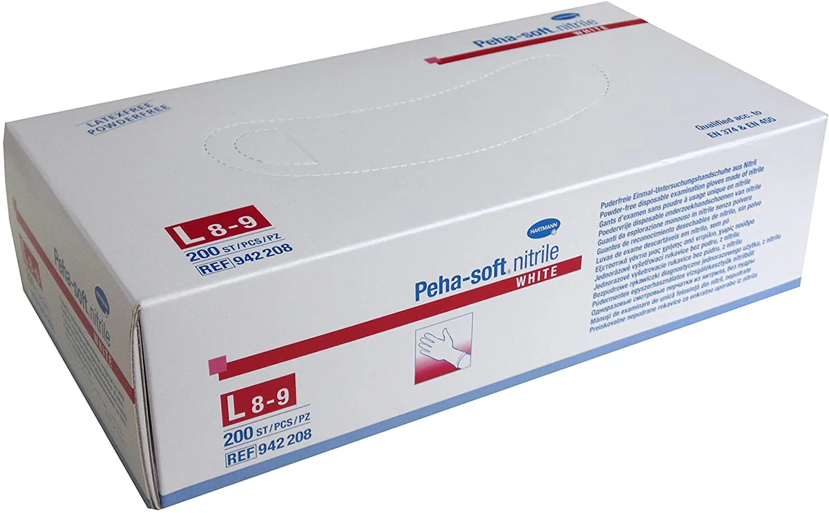 Manusi Nepudrate Din Nitril Peha-Soft, Marimea L, 100 Bucati, Hartmann