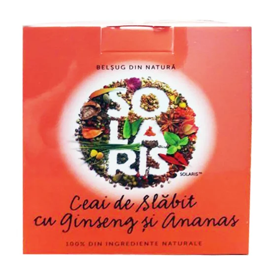 Ceai De Slabit Cu Ginseng Si Ananas, 20 Doze, Solaris