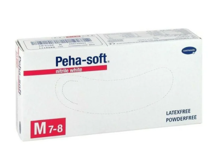 Manusi Nepudrate Din Nitril Peha Soft Albe Marimea M, 100 Bucati, Hartman