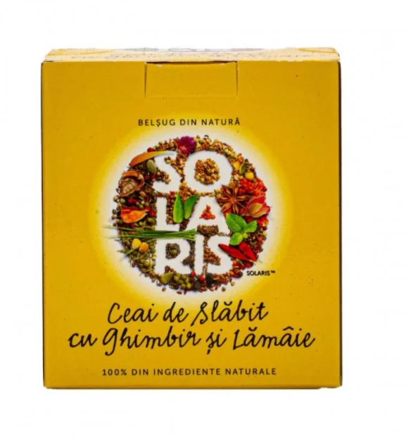 Ceai De Slabit Cu Ghimbir Si Lamaie, 20 Doze, Solaris