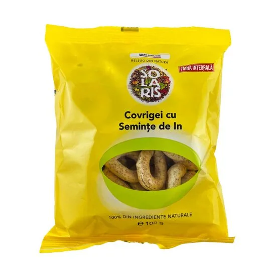 Covrigei Din Faina Integrala Cu Seminte De In, 100G, Solaris