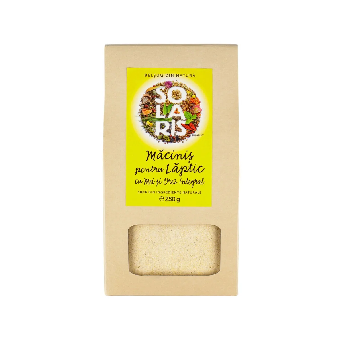 Macinis Pentru Laptic Cu Mei Si Orez Integral, 250g, Solaris