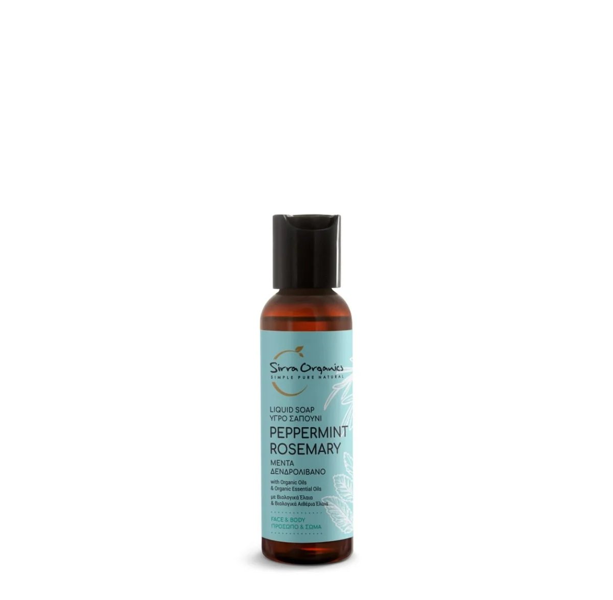 Sapun lichid cu menta si rozmarin, 60ml, Sirra Organics